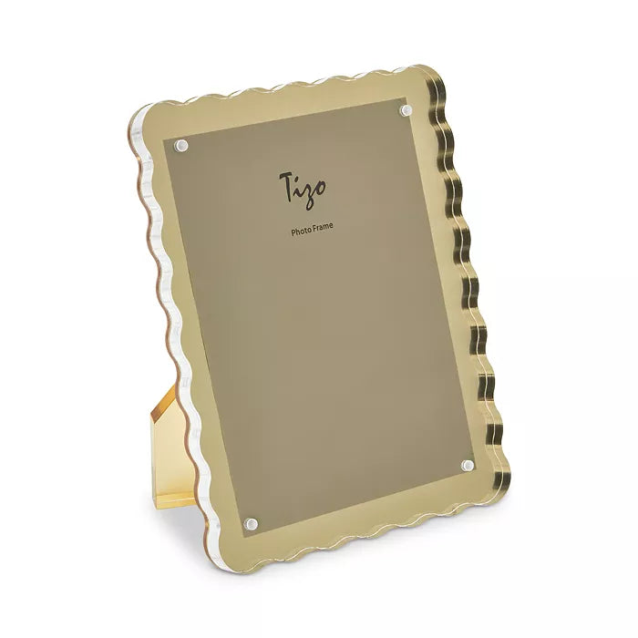 Lucite Wave Frame, 5" x 7"- Gold