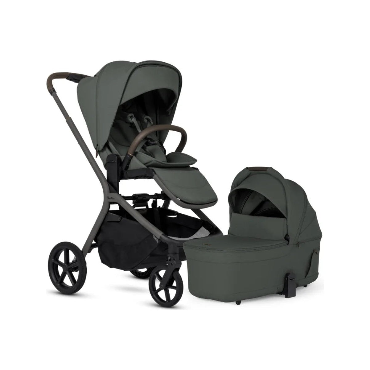Silver Cross Breez Compact Stroller + Folding Bassinet Bundle