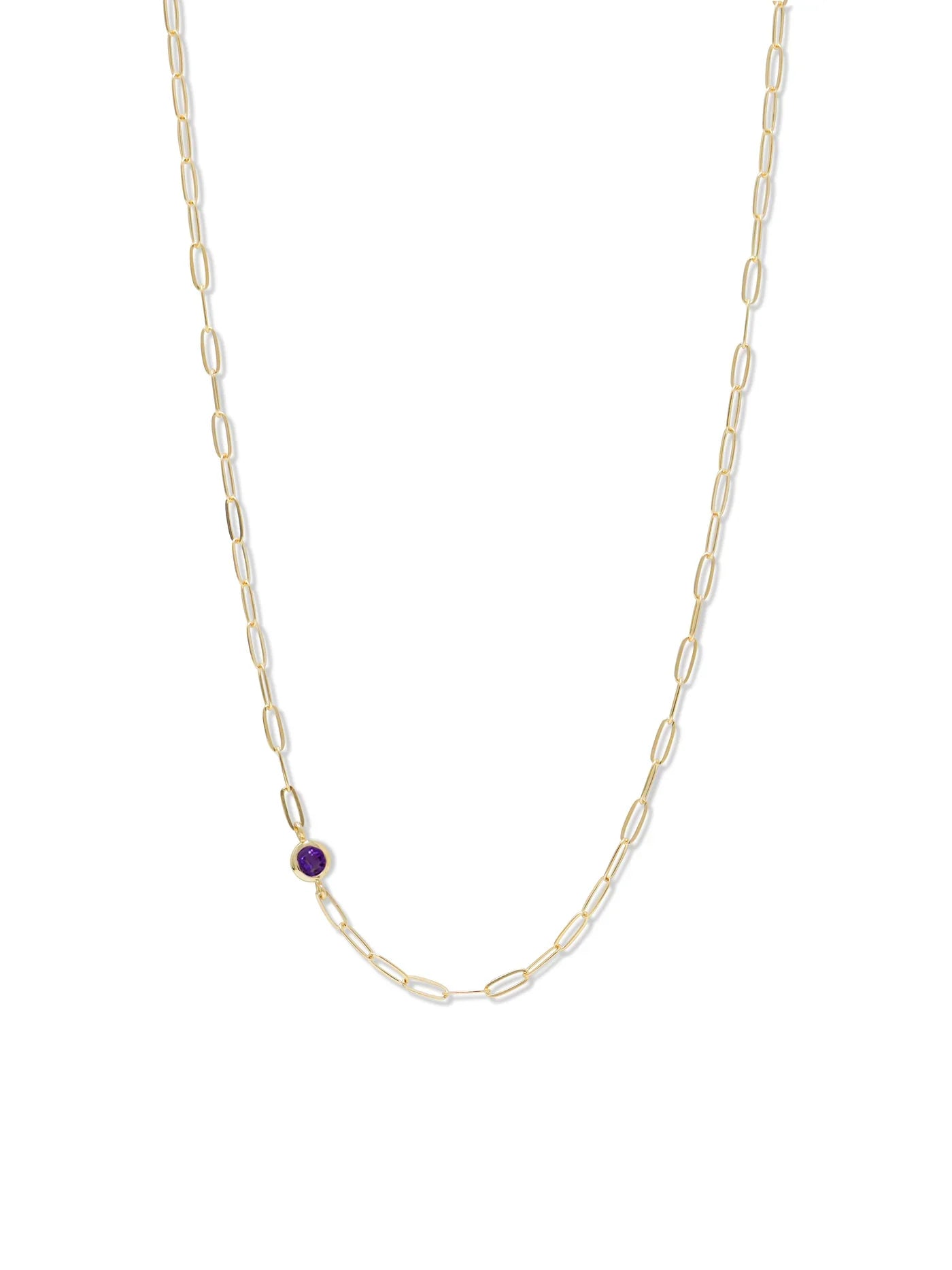 Classique Birthstone Paperclip Necklace