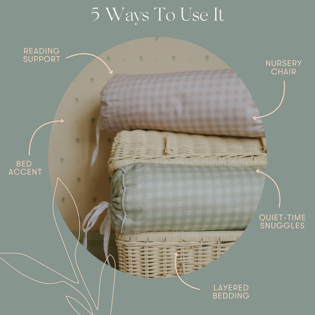 Picnic Gingham Bolster Pillow - Beige