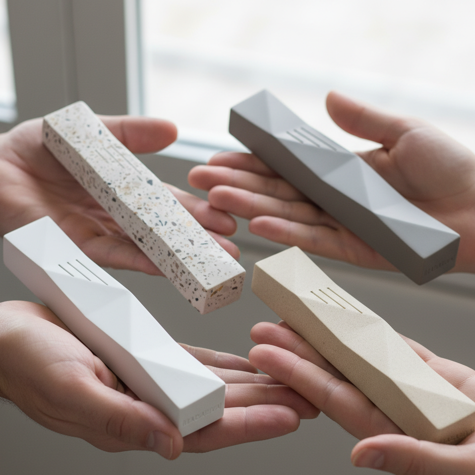 Modern Concrete Mezuzah Judaica for Entryways and Interior Doors – Wave Series