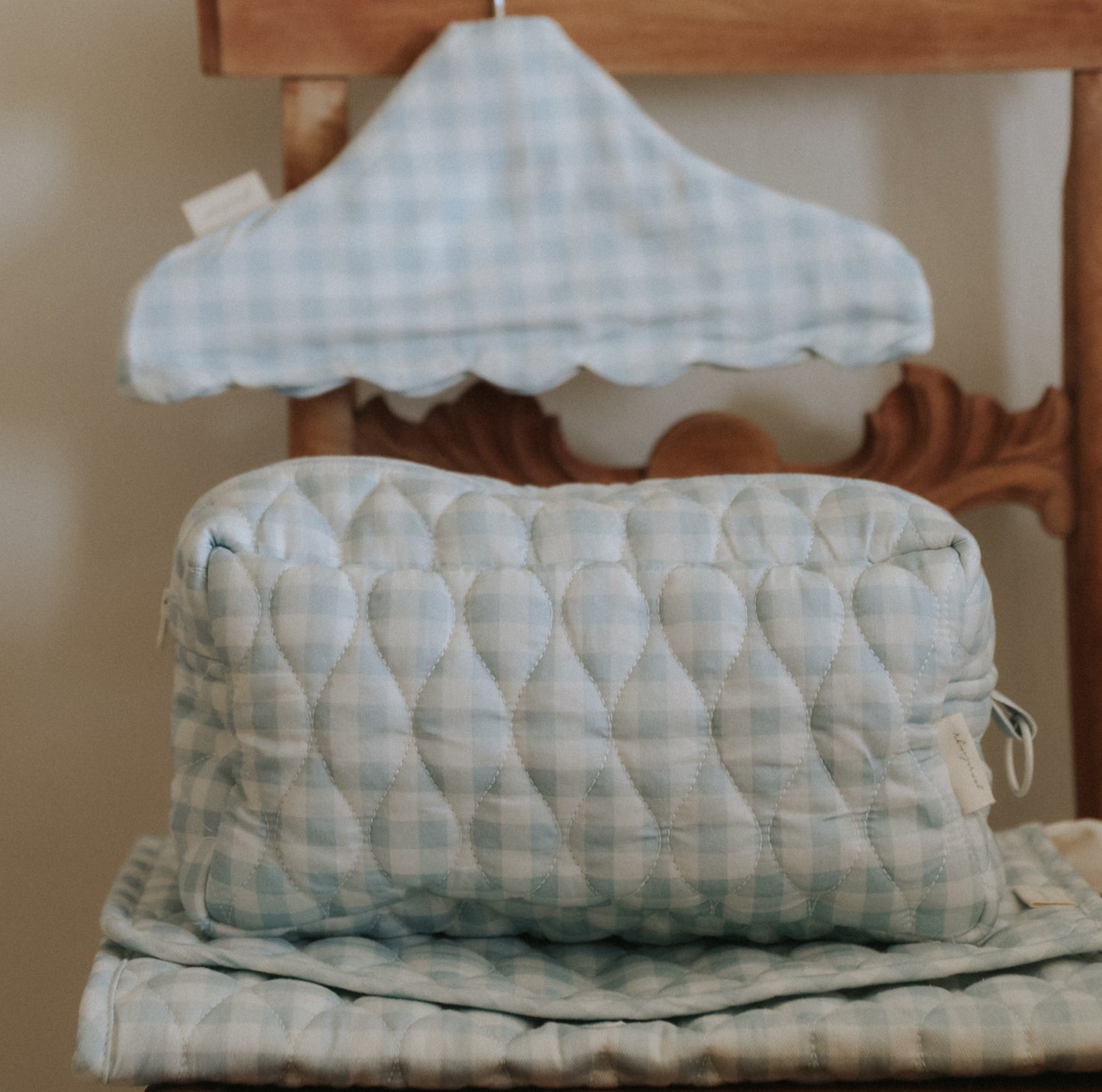 Toiletry Pouch - Blue Gingham