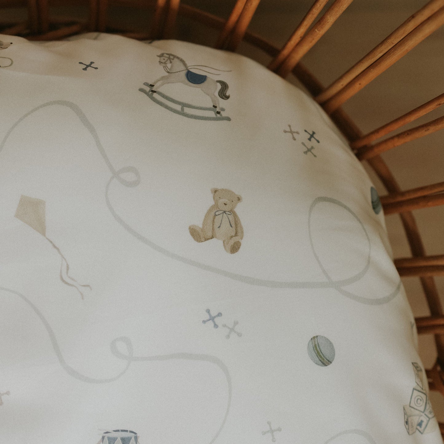 Little Toy Chest Crib Sheet - Ivory