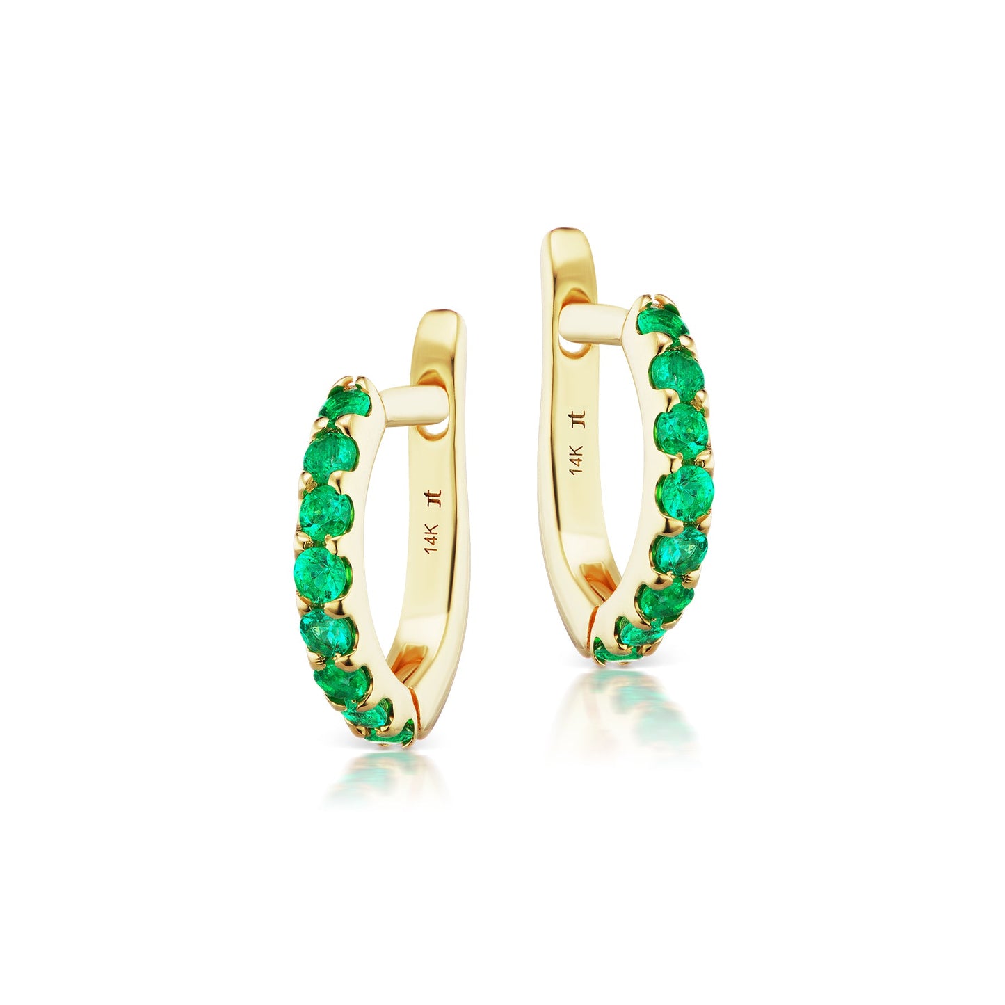 Slim Pavé Emerald Huggies