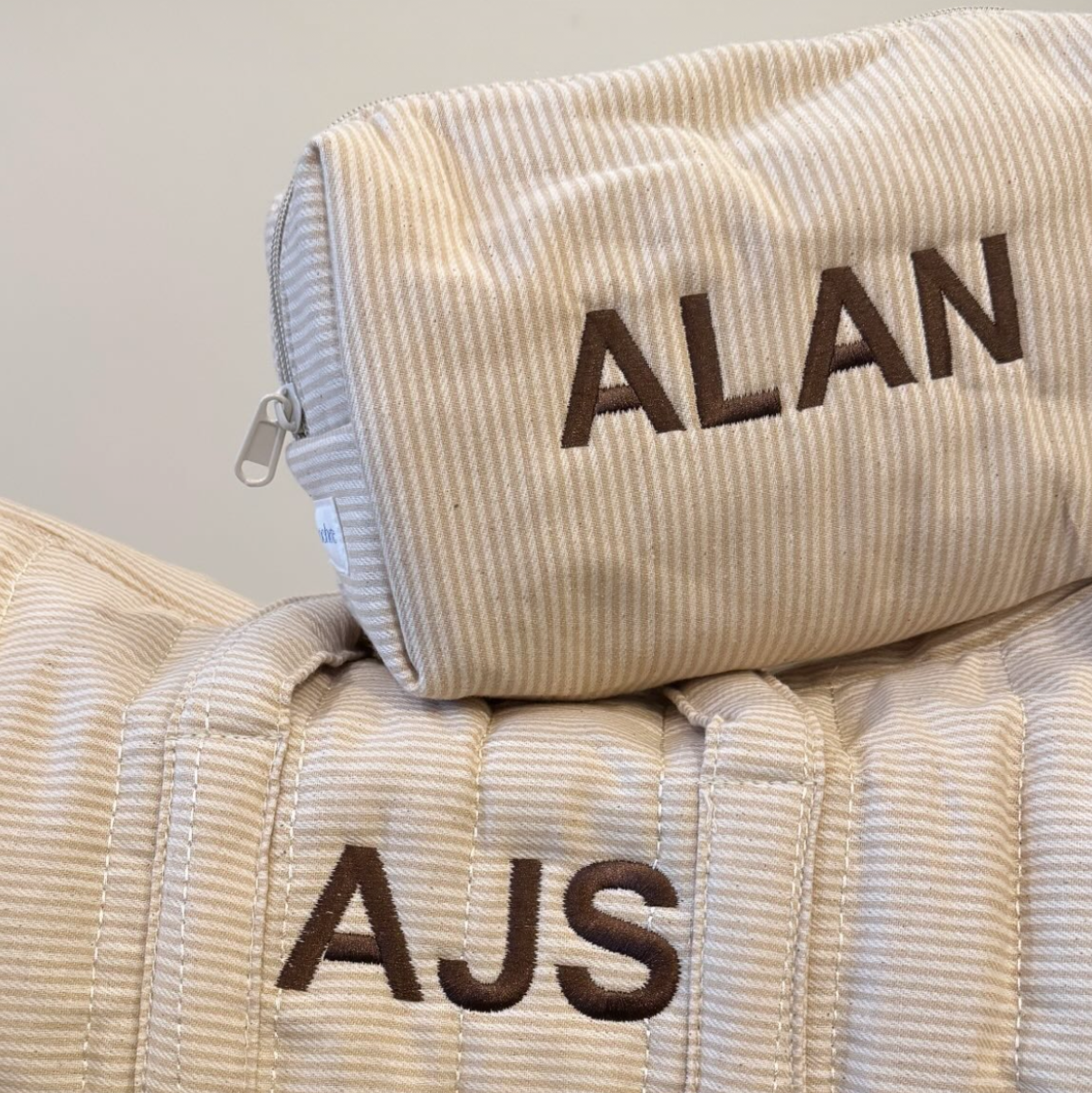 Embroidered Duffle, Pouch & Backpack Set- Dune