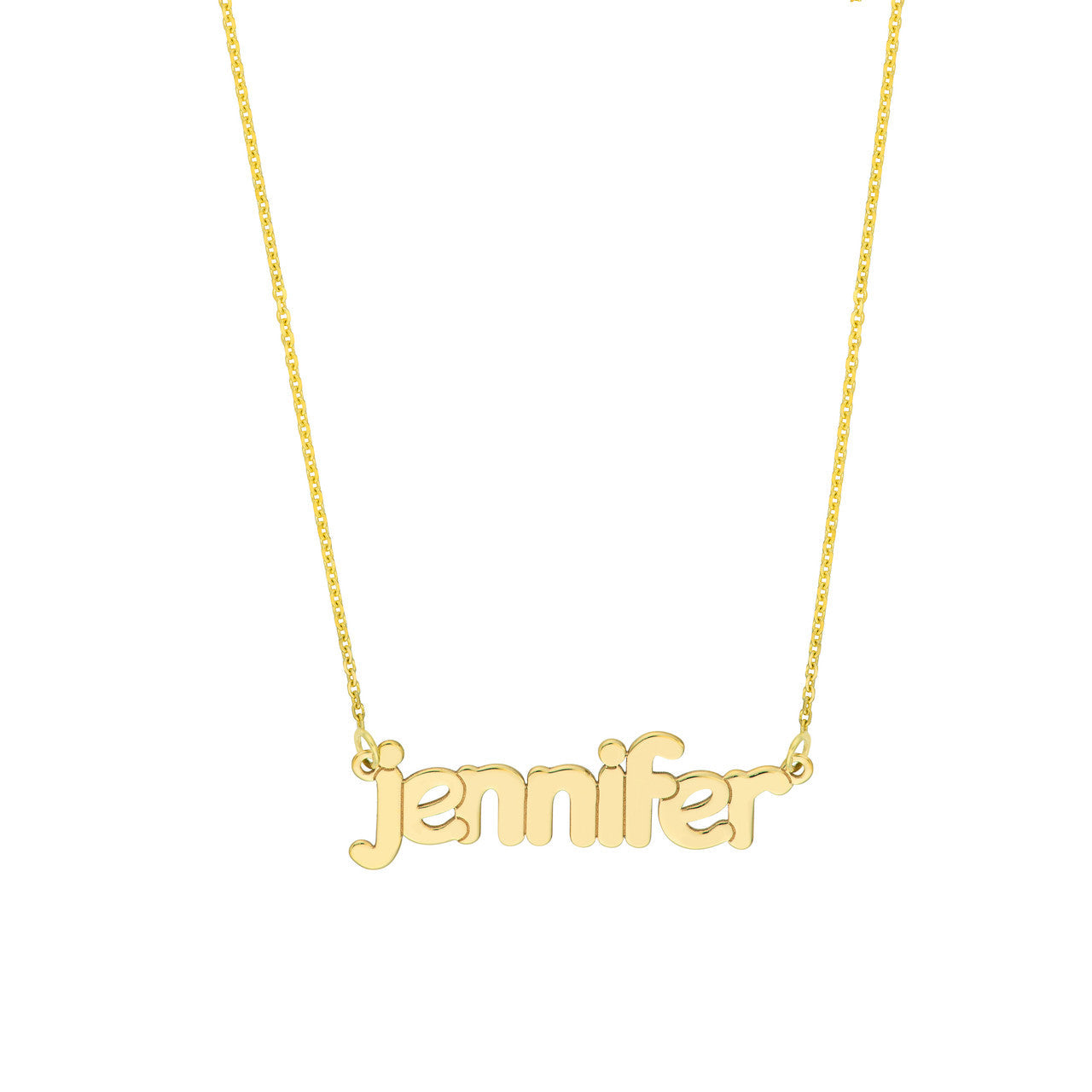Medium Flat Bubble Nameplate Necklace