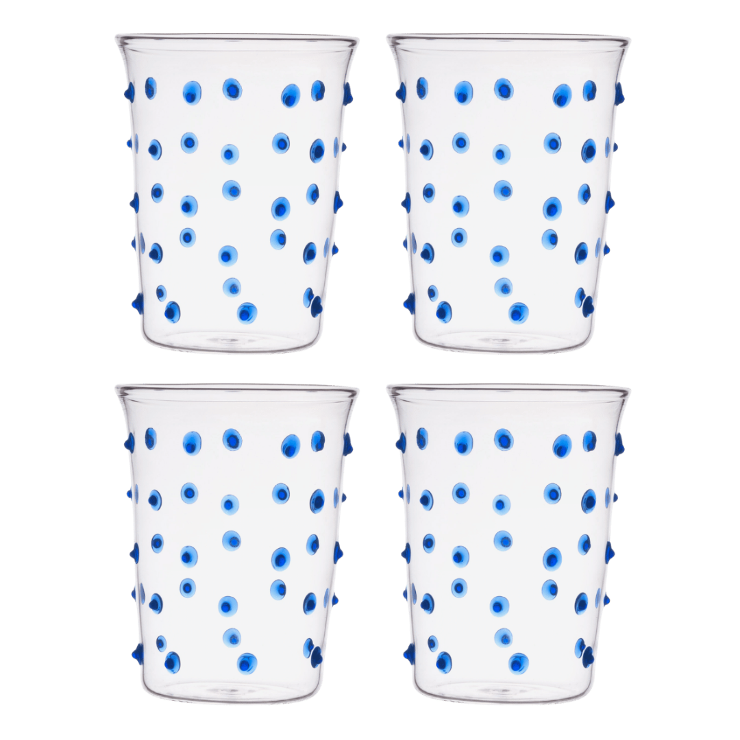 Blue Pom Tumbler - Set of Four