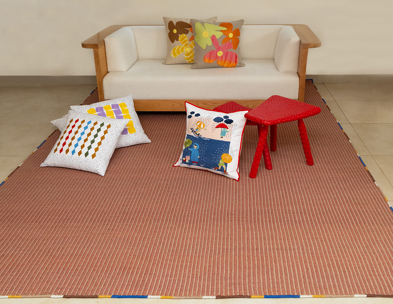 Handwoven Flatweave Wool Rug