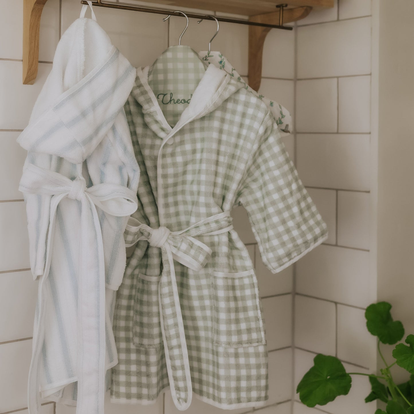 Picnic Gingham Bathrobe - Green