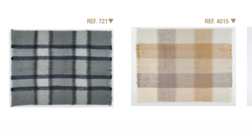 Mantas Ezcaray Mohair Cuadros Blanket (REF 721)