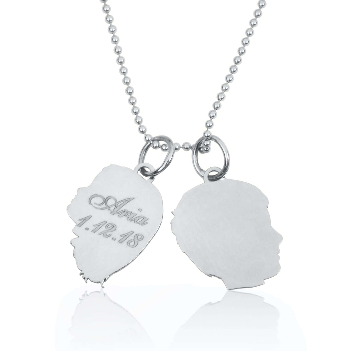 Child Silhouette Necklace Sterling Silver
