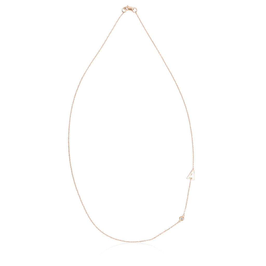 Initial Bezel Necklace
