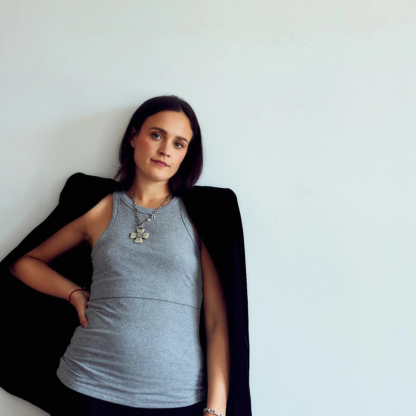Ribbed Square Neck Nursing Tank