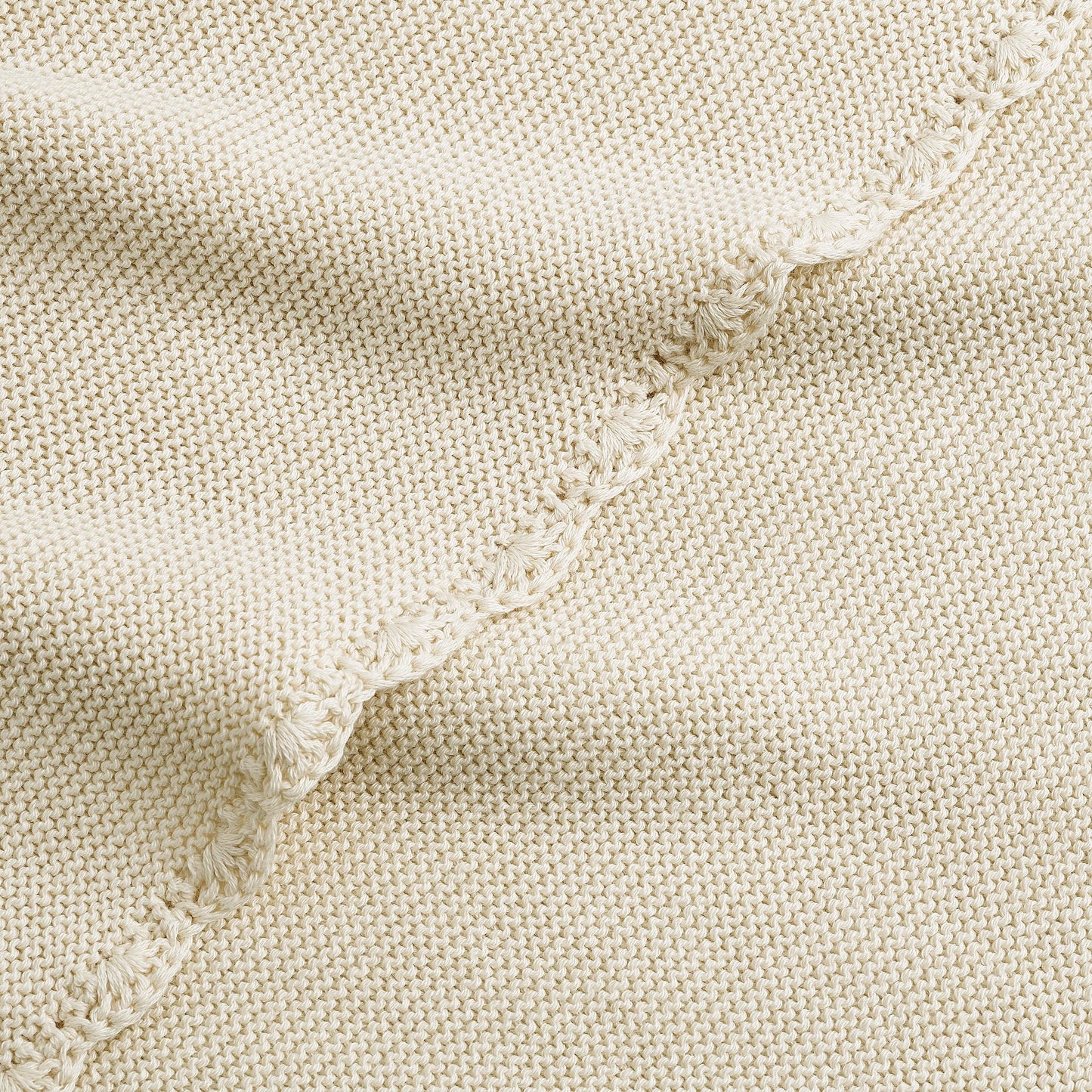 Cotton Knit Baby Blanket - Ivory