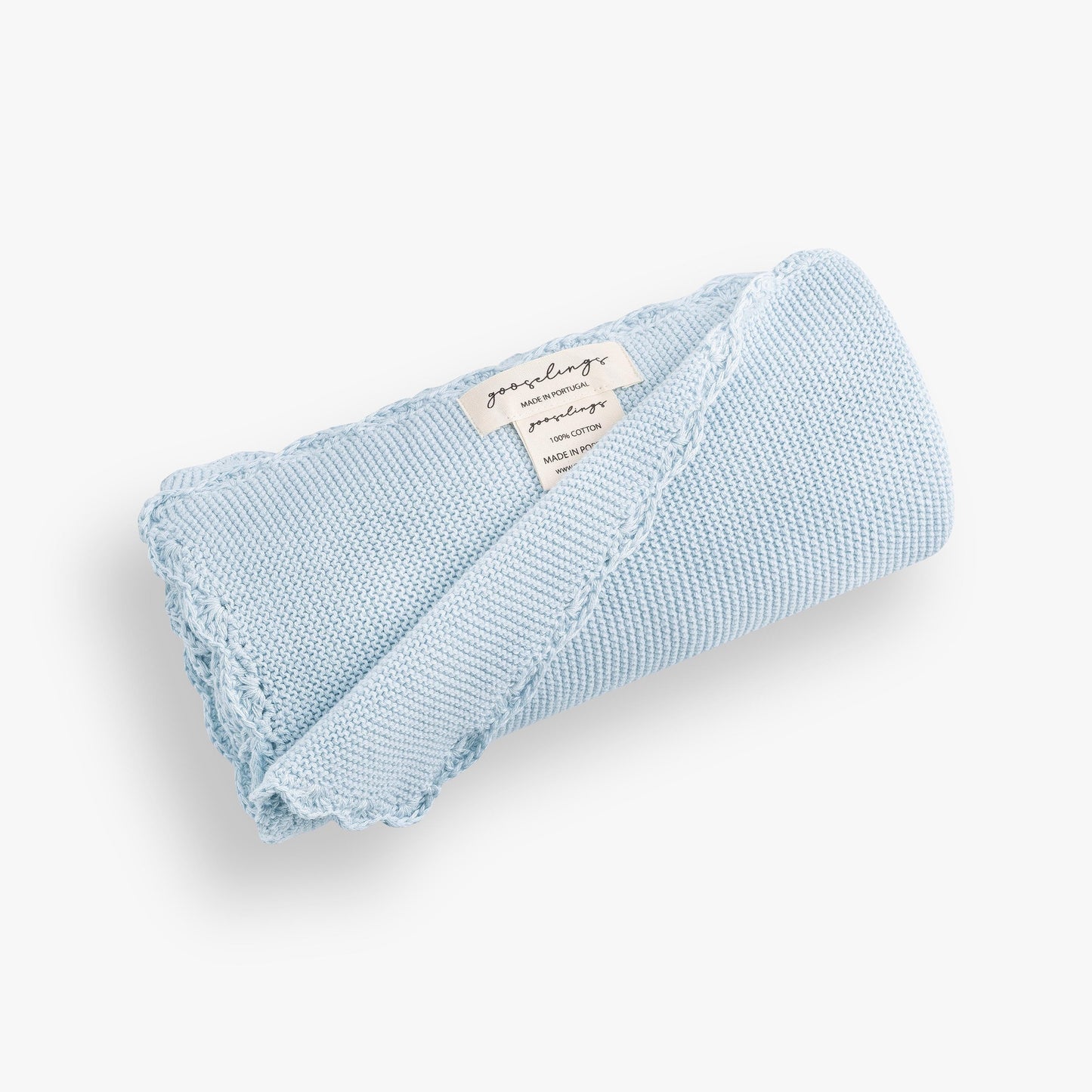 Cotton Knit Baby Blanket - Blue