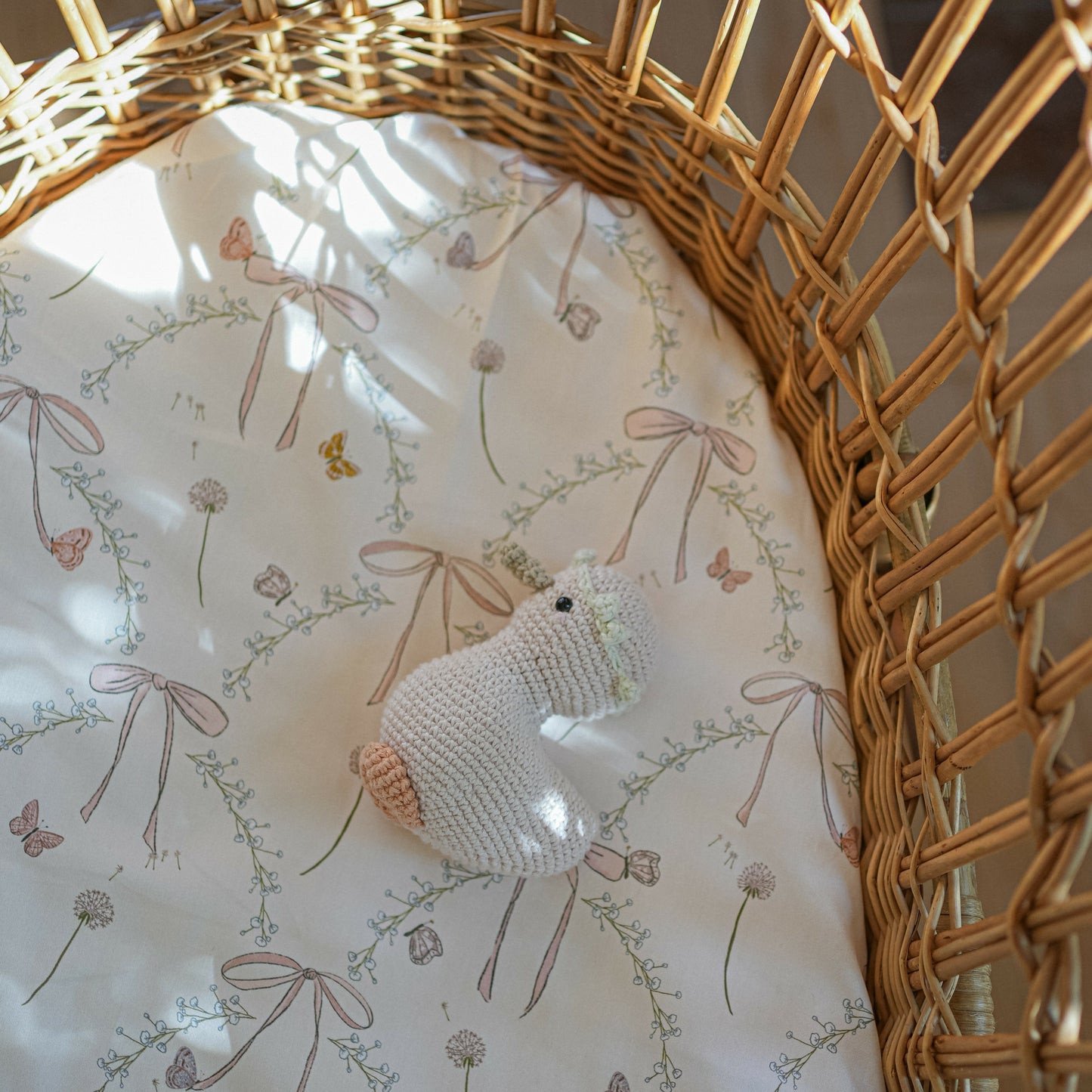 Bows & Butterfly Kisses Crib Sheet - Pink