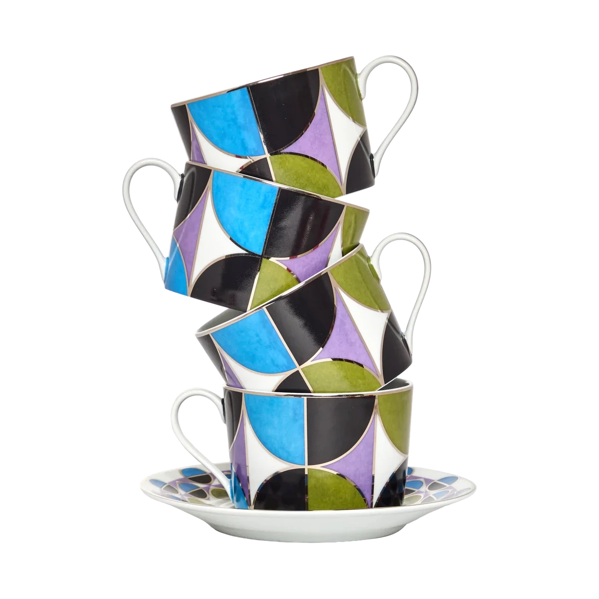 Tea Cup and Saucer Bossa Bleu (set of 4)