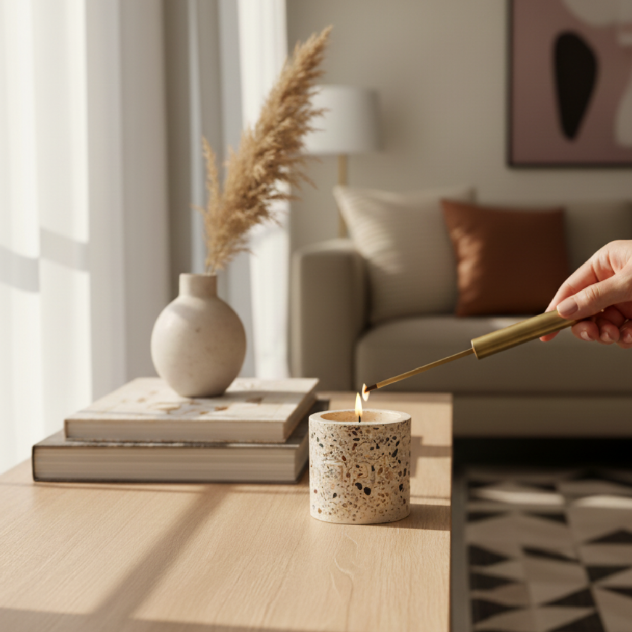 Clean Yizkor Concrete Candleholder – To Remember Series
