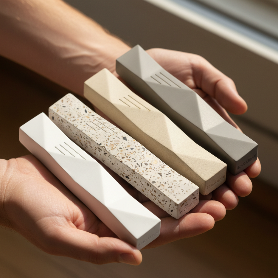 Modern Concrete Mezuzah Judaica for Entryways and Interior Doors – Wave Series