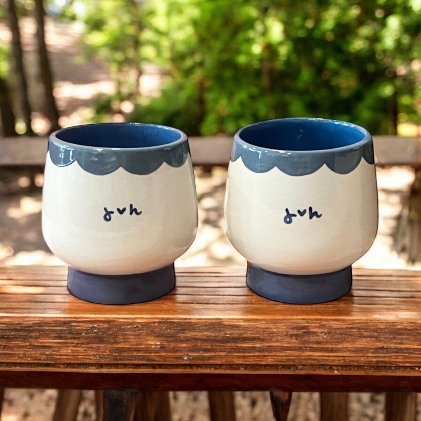 Hand-Painted Custom Initial Cups/Collection of Two