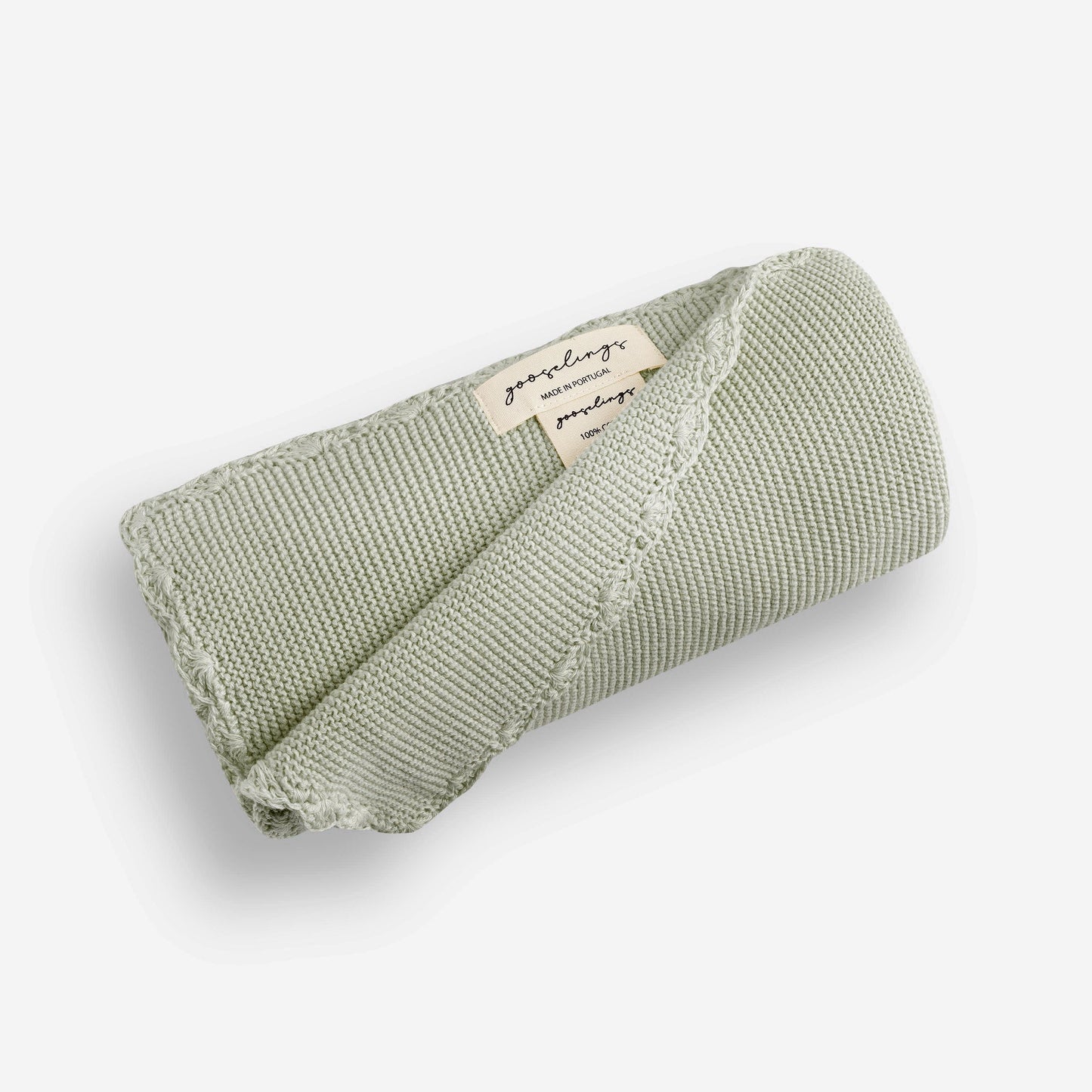 Cotton Knit Baby Blanket - Sage