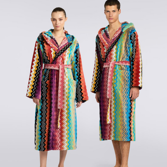 Giacomo Hooded Bathrobe- Multicolored