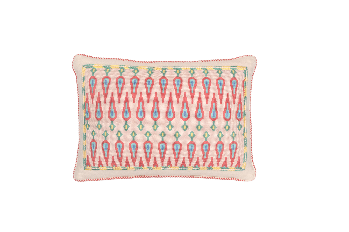 Hand Embroidered Cross-Stitch Pillow Cover 14" x 20"