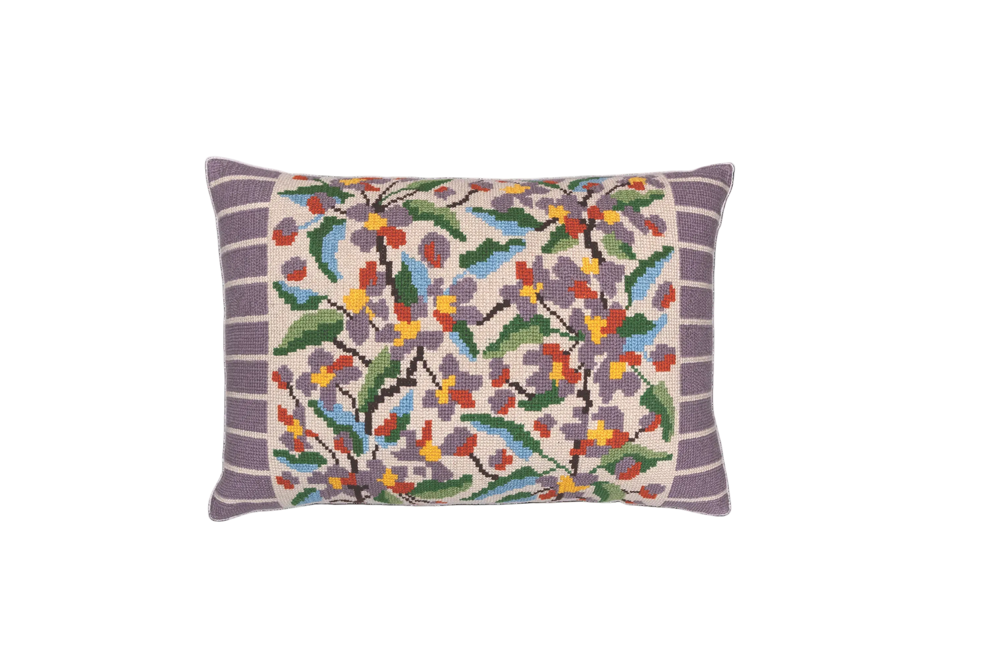 Hand Embroidered Cross-Stitch Pillow Cover 14" x 20"
