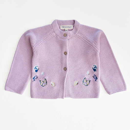 Embroidered Butterfly Knit Cardigan