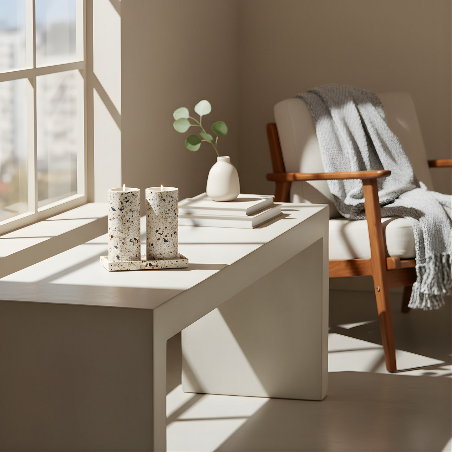 Elegant Concrete Tray with Refined Minimalist Look – Nest Series