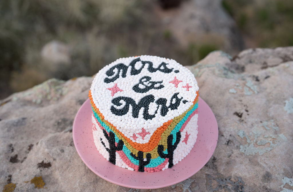 Hand-painted “let’s get married baby” Cake Plate