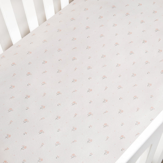Ditsy Floral Crib Sheet - Pink