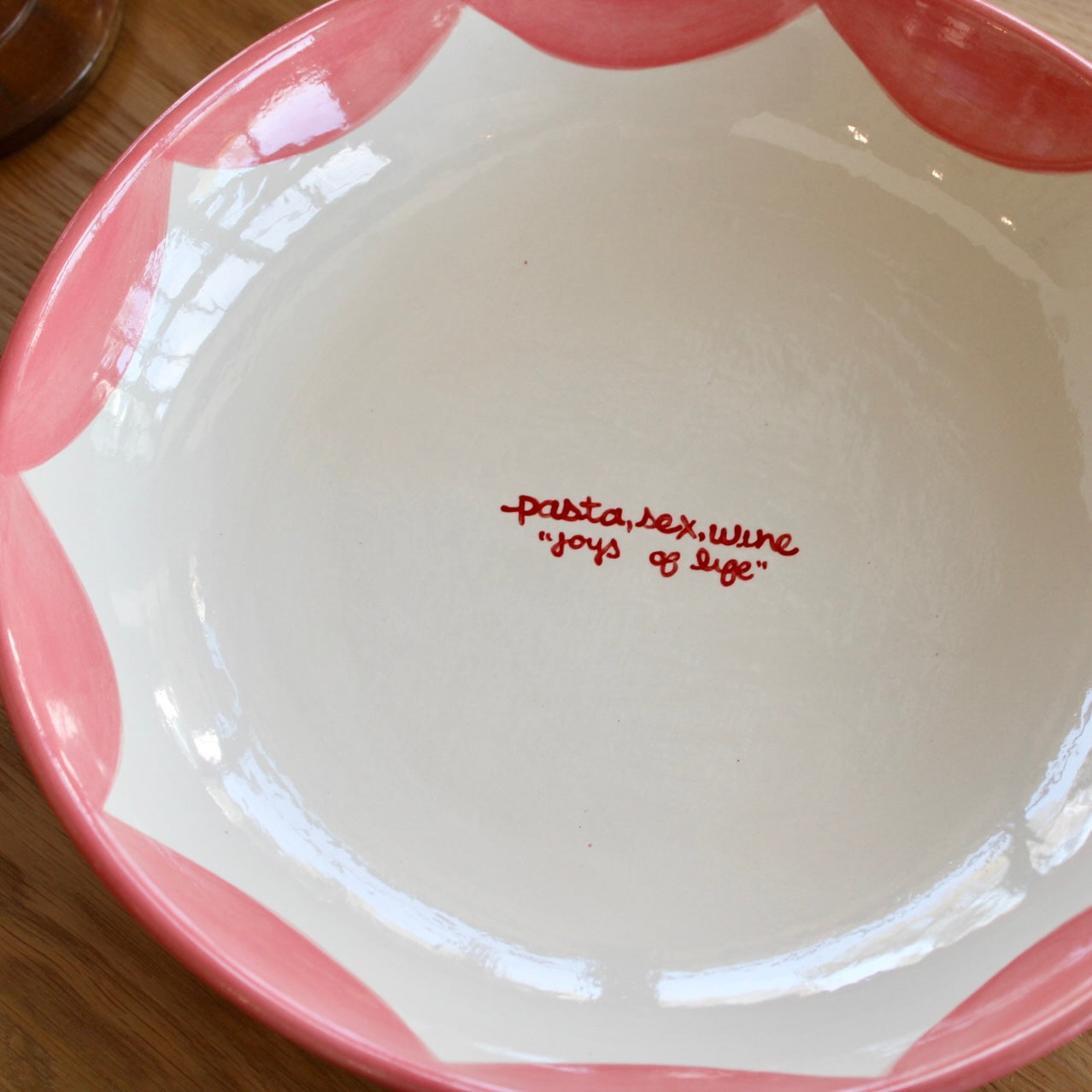 Hand-painted Family Style "joys of life" Pasta Bowl