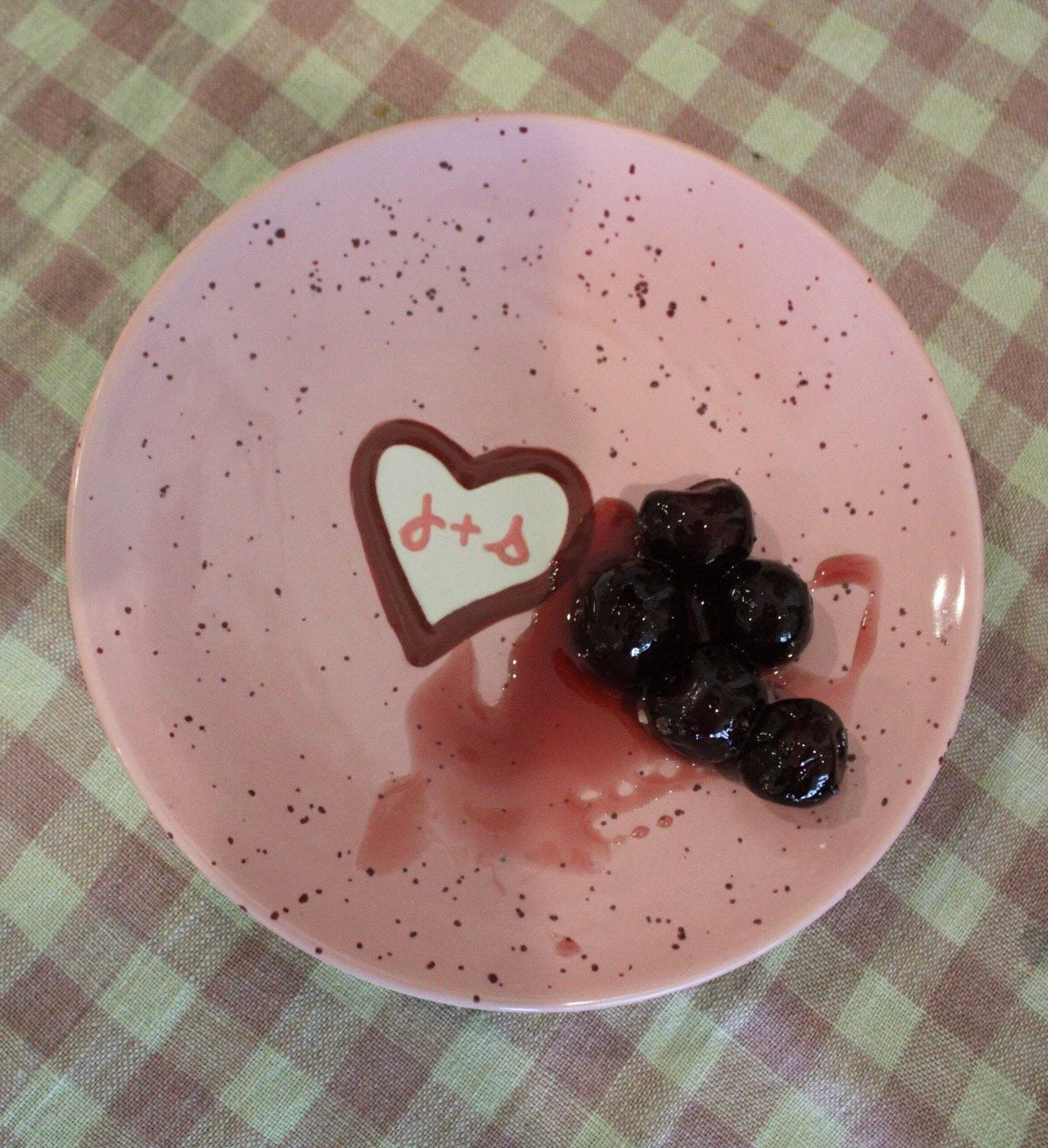 Hand-painted Custom Heart Initial Tiny Plates/Set of Four