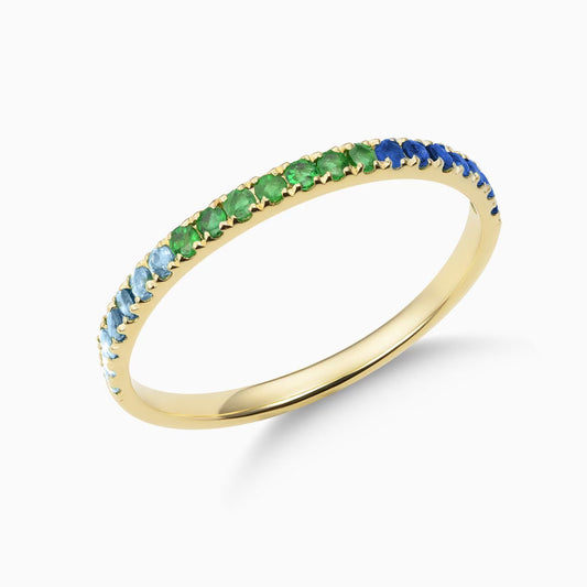 Three Birthstone Born Dizzy Birthstone Ring