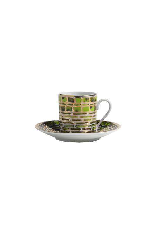 Espresso Cup and Saucer Jade Green
