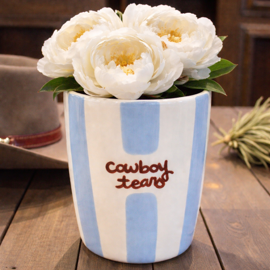 Custom Hand-painted Striped Vase