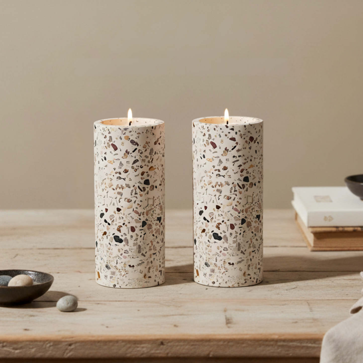 Modern Judaica Terrazzo Candle Holders – Terrazzo Series