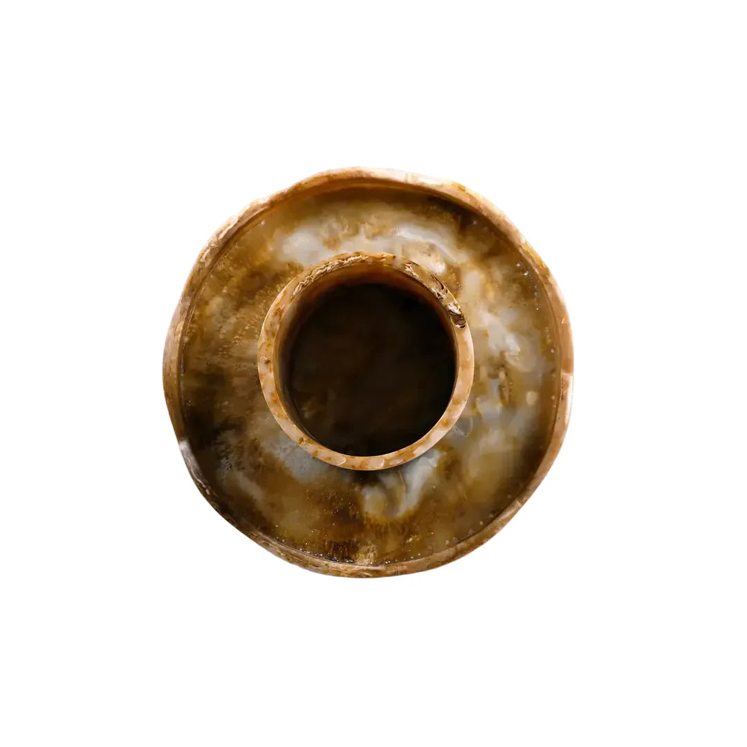 Scallop Resin Cake stand, Brown  - 9.5x4.5 Inches