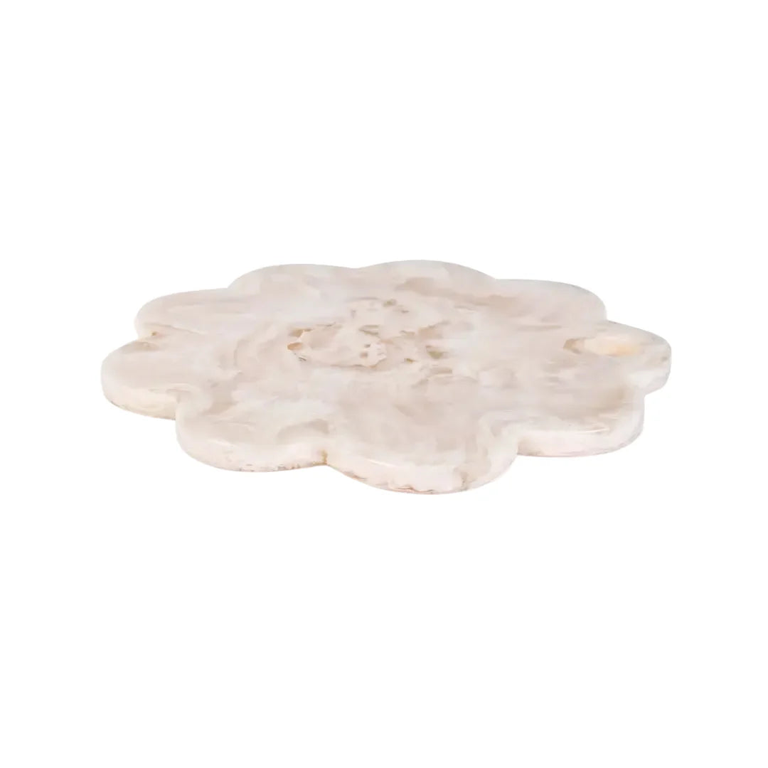 Scallop Resin Cheese Charcuterie Board, Vanilla  - 9 Inches