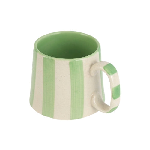 Ceramic Green Stripe  Coffee cup- 220ml (SET OF 4)