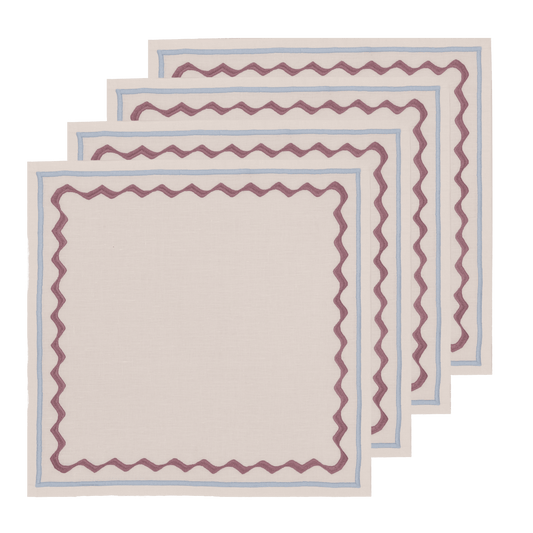 Embroidered Ripple Stitch Napkins 18" x 18" (Set of 4)