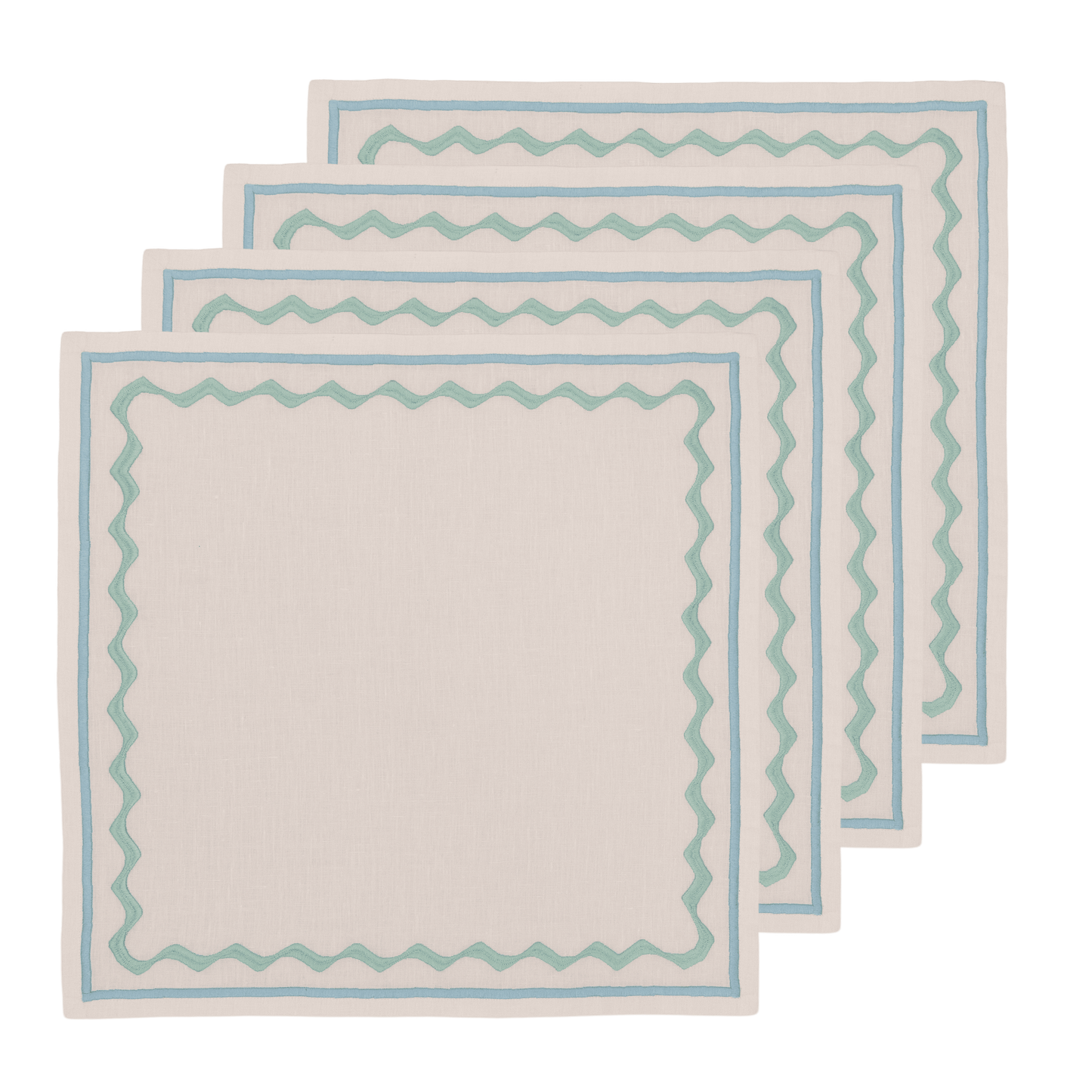 Embroidered Ripple Stitch Napkins 18" x 18" (Set of 4)