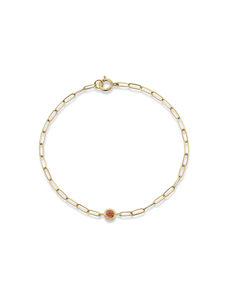Classique Birthstone Paperclip Bracelet
