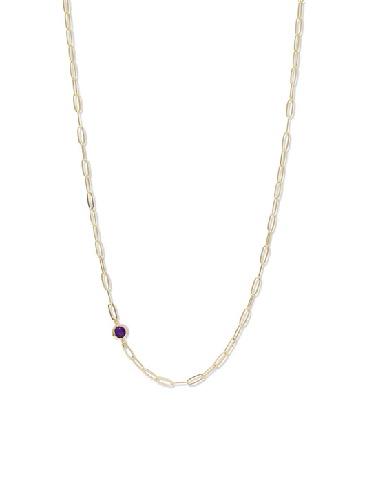 Classique Birthstone Paperclip Necklace