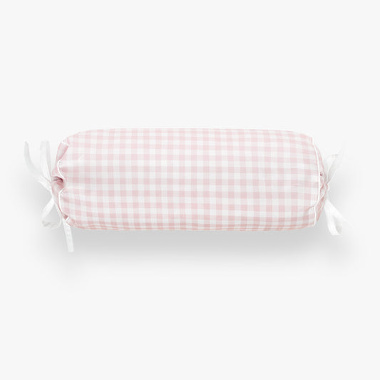 Picnic Gingham Bolster Pillow - Pink