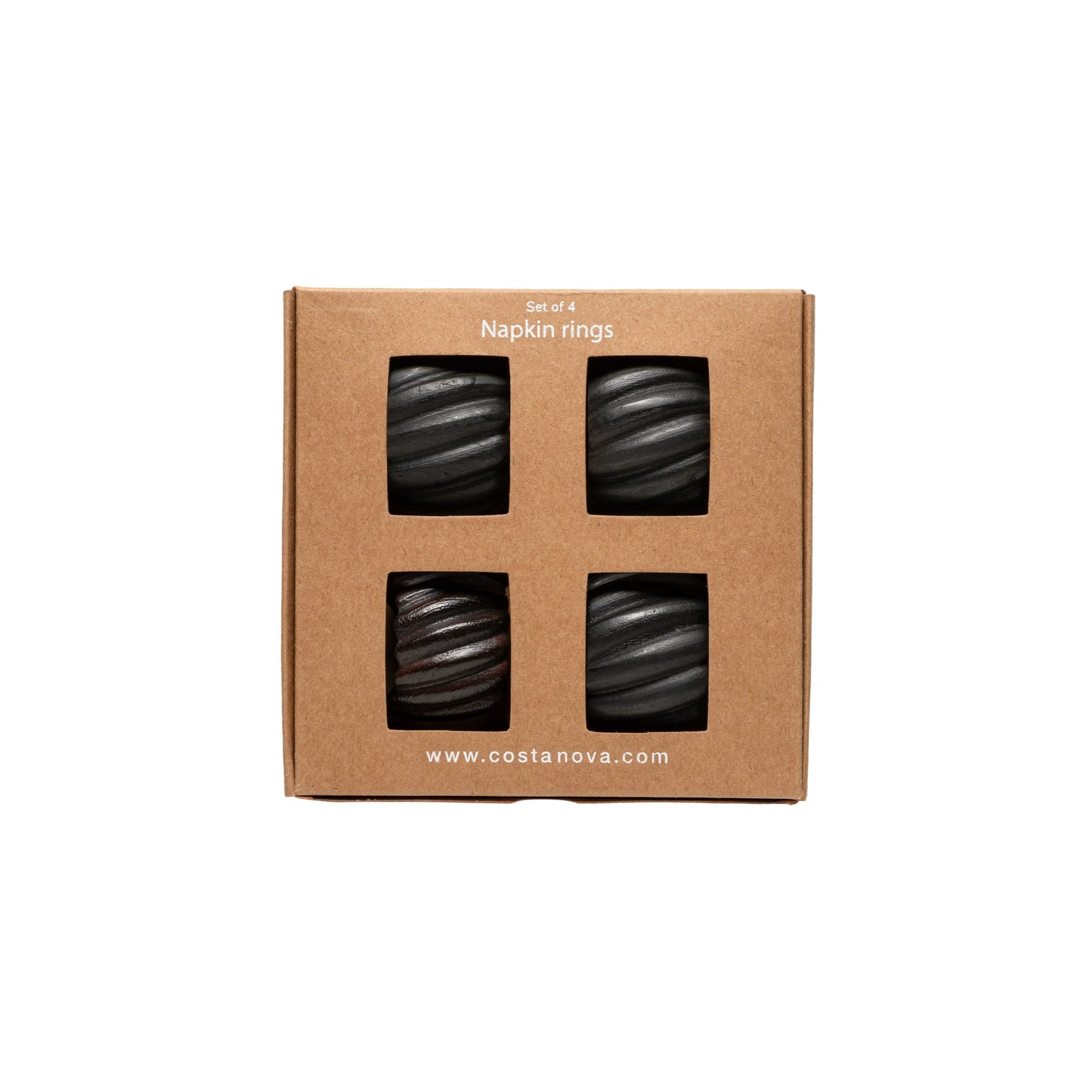 Set 4 Round Wood Napkin Rings Napkin Ring Collection - Wood