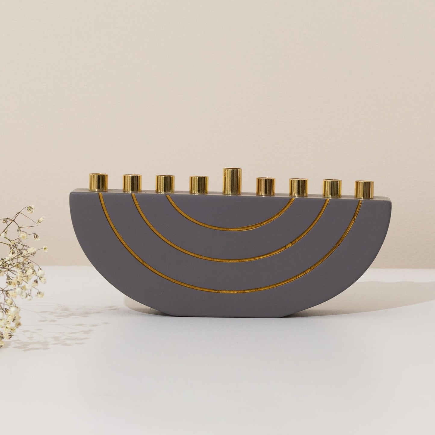 Creative Chanukah Menorah Made of Real Concrete with a Clean Design - GLAM Series