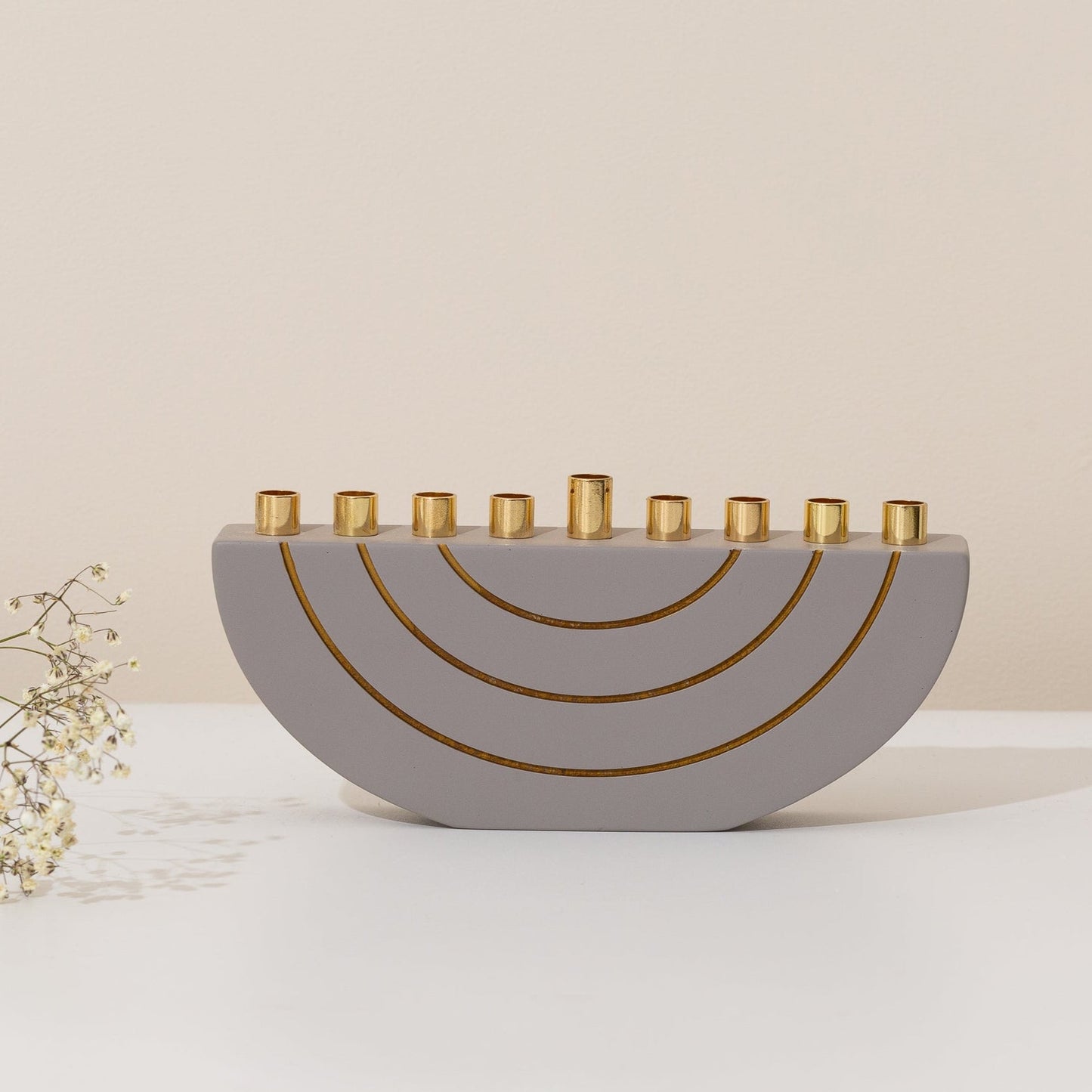 Creative Chanukah Menorah Made of Real Concrete with a Clean Design - GLAM Series