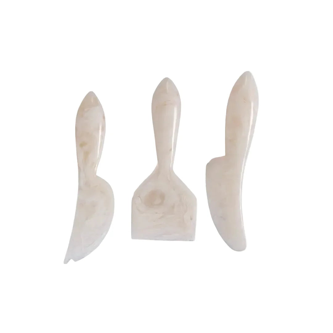 Resin Cheese Knife, Vanilla  (Set of 3)  - 6 Inches